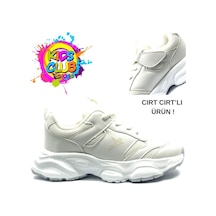 Cool Birian-26 Bağcık Görünümlü Cırt Cırtlı Sneaker Ortopedik Çocuk Spor Ayakkabı Beyaz