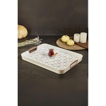 Dikdörtgen Baskılı Tepsi Kumsal 34 X 46 Cm, Kumsal Çok Renkli