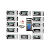 22 Daire Nts 2001-b 4,3'' Görüntülü Diafon Beyaz-8003 Tuş Takımlı Şifreli Zil Panelli Set