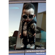 Artist Hiphopçı Rapçi Bebek Çocuk Oto Folyo Baskı Kaplama Araba Kapı Sticker Set