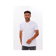 Erkek Polo Yaka Doubleface Tshırt Beyaz