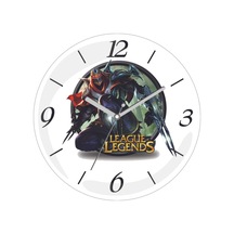 Zed Lol Oyun Karakter Oyun Sessiz Bombeli Gerçek Cam Duvar Saati Siyah