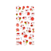 Sticker Kabartmalı Stiker Defter Planlayıcı Etiket Lde012 -19x9cm - Tavşan Turuncu Çiçek