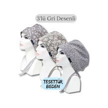 Tesettür Beden 3lü Gri Desenli Gri Çiçek Bahçesi Gri Çıtı Pıtı Gri Nazlı Çiçekler Cerrahi Bone Renkli