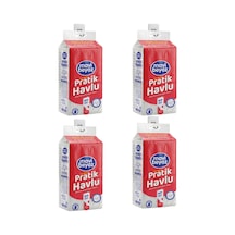 Mavi Beyaz Pratik Havlu 500 Yaprak - Yeni Nesil Çok Amaçlı Kağıt Havlu Asma Aparatı Hediyeli - 4 Adet