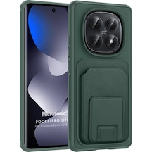 Microsonic Xiaomi Redmi Note 15 4g Kılıf Pocketpro Litchi Koyu Yeşil -