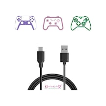 Gaming Usb-c Kablo - Siyah 1.5 Metre Xbox, Ps5 Gamepad Ve Akıllı Telefonlar İçin Usb Type-c B Standart
