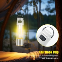 1000 Lm Zoomlu El Feneri Kamp Lambası Çok Fonksiyonlu Led Şarjlı El Feneri 6 Mod Powerbank Özellikli Siyah