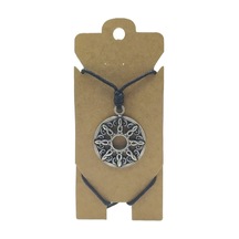Unisex Koton İp Askılı Ve Gümüş Antik Kaplamalı Tribal Kolye - Kgkk-03 Çok REnkli