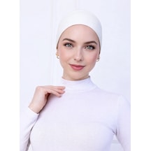 Alivascarf Kaymayan Silikonlu Bandana Bone Siyah - Kadın Tesettür Dikişsiz Kaymaz Geçme - Sportif Saç Bandı Ekru