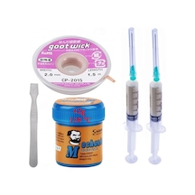Mechanic Krem Lehim Mechanic Solder Paste 42 Gr 138c Lehim Emme Temizleme Teli 2,0 Mm Ve Metal Spatula Seti01