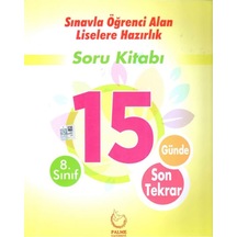 8 Sınıf Lgs 15 Günde Son Tekrar Soru Kitabı Palme Yayınları