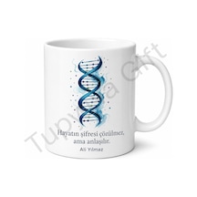 Dna Temalı Biyolog Hediyesi Özel Tasarım Baskılı Porselen Kupa Bardak Beyaz / Çok Renkli