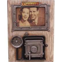 Kenpazar Dekoratif Metal Çerçeve Fotoğraf Makinesi Dekorlu Hediyelik