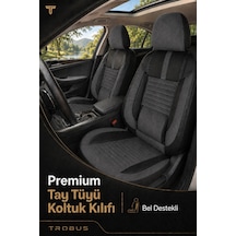 Suzuki S-cross 2013+ Uyumlu Apex Serisi Tay Tüyü Bel Destekli Füme Siyah Koltuk Kılıfı
