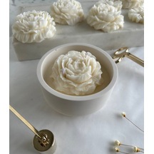 Beyaz Düşler - White Series Kokulu Beyaz Şakayık Detaylı Mum, Ö