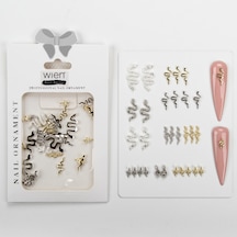 30lu Yılan Dizayn Metal Tırnak Süsleme Charm Nail Art Charm Taşları Wn-505