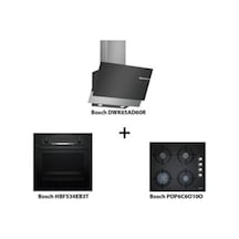 Bosch HBF534EB3T - POP6C6O10O - DWK65AD60R Siyah Ankastre Set