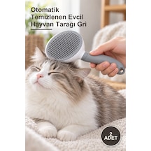 2 Adet Otomatik Temizlenen Evcil Hayvan Tarağı Gri