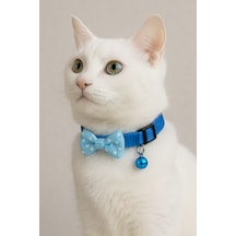 Mıt Kedi Boyun Tasması Papyonlu Mavi
