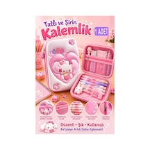 Pembe Kabartmalı Bölmeli Kalemlik 1 Adet P-5984 Kız Çocuk Okul Kalem Kutusu 3 Boyutlu Fermuarlı Hediyelik Lila