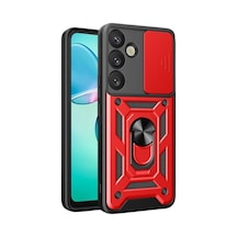 Samsung Galaxy Uyumlu S26 Pars Lens Yüzüklü Silikon - Kırmızı Bzsxx00 1