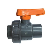 Ball Valve 1 1/2". Single  Union Bspp. Plastic. Grey