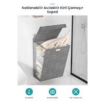 Katlanabilir Asılabilir Kirli Çamaşır Sepeti Kahverengi