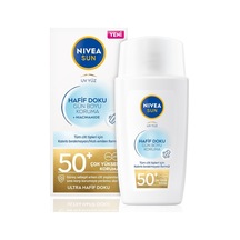 Nıvea Sun Spf50+ Hafif Dokulu Güneş Koruyucu Yüz Kremi 40ml, Yüksek Güneş Koruyucu, Erken Yaşlanma K Sku: Smg8690010428493 Açık Bej