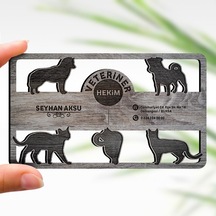 Kişiye Özel Mesleki veteriner Hekim Ahşap Kartvizit (Model 3-7) 5