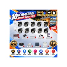 10 Kameralı 4k Sesli İp Güvenlik Kamerası Seti 5mp Gece Renkli Görüş 21 Warm Led Poe 421wsp