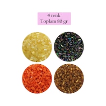 Kesme Cam Boncuk 2mm - 4 Renk - Toplam 80 Gram - Bnc435