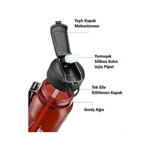 1500ml Pipetli Ölçü Skalalı Şeffaf Gövde Tritan Su Matarası