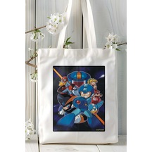 Art Hediye Megaman Oyun Baskılı Omuz Çanta Kişiye Özel Model 8 Çok Renkli