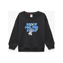 Koton Erkek Bebek Uzun Kollu Bisiklet Yaka Pamuklu Baskılı Sweatshirt Antrasit
