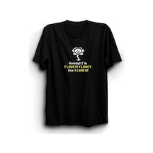 Oyun Undertale Flowey Şans Baskılı Unisex %100 Pamuk Siyah T-shirt SIYAH
