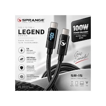 Sprange Legend Series Type-c To Type-c 100w Hızlı Şarj Ve Data Kablosu 5a / 1000mm Sr-15 Siyah