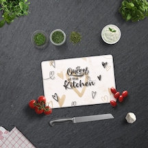 Cam Kesme Tahtası|Queen Of The Kitchen Love|20cm x 30cm