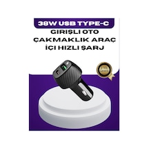 38w Çift Çıkışlı Araç Şarj Cihazı Type-c Ve Usb Pd Destekli Çok Renkli