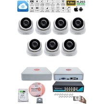 7 Kameralı Ip Dome Güvenlik Kamerası Seti Kdj-7s-1d-ıp-v0