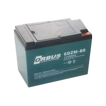 Orbus 6dzm-80 12 Volt - 80 Amper Elektrikli Bisiklet Aküsü 175 X 120 X 226 Mm Diğer