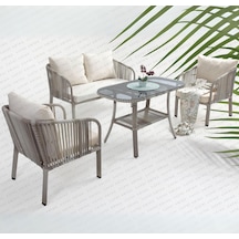 Capri Swing Artemis İkili Rattan Balkon Bahçe Takımı Beyaz