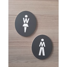Mat Antrasit Seri Wc Yönlendirme Levha Seti