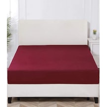 Tek Kişilik Lastikli Kumaş Çarşaf Bordo