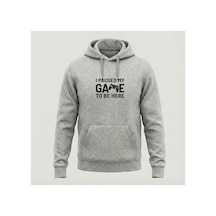 North Whiskers Gamer Baskılı Unisex Hoodie - Oyuncu Kapüşonlu Sweatshirt Gri - 811175033 Gri - 811175033 Gri