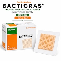 Bactıgras Parafinli, Antiseptik Tül Sargı Bezi,yara Ve Yanık Örtüsü,steril Bez 5cm 5cm 20 Adet