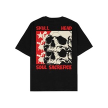 Adrift Skull Head Siyah Oversize Unisex T-shirt Siyah