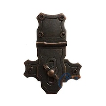 Dekoratif Anahtarlı Sandık Askısı - 40x55mm, Oksit, 100 Adet Belirtilmemis
