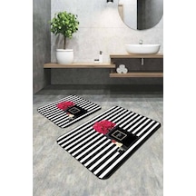 Bej Deniz Kabuklu Banyo Halısı Klozet Oval Paspas Seti Bs349n11