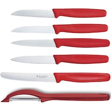 Kırmızı 6 Li Büyük Soyma Seti Kırmızı